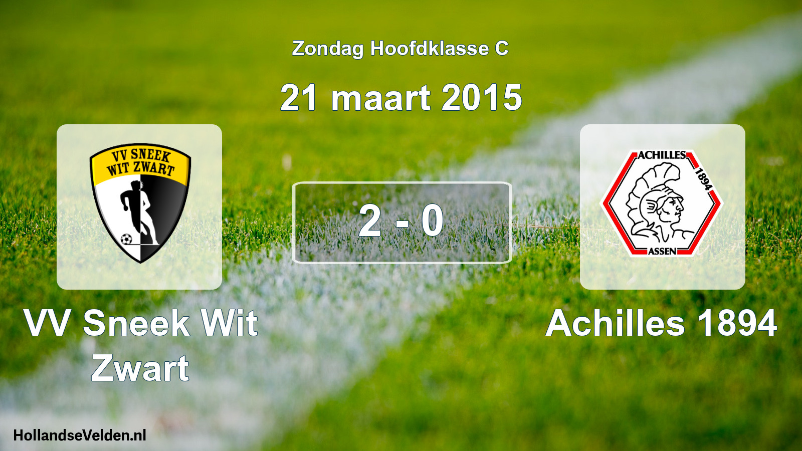 Total number of matches played: VV Sneek Wit Zwart - Achilles 1894 2 - 0 (21 March 2015)