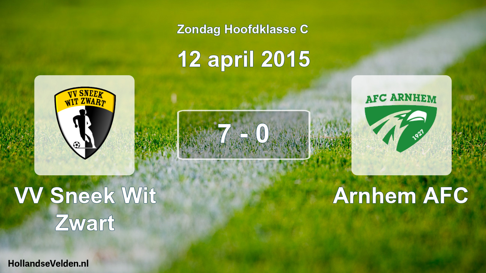 Total number of matches played: VV Sneek Wit Zwart - Arnhem AFC 7 - 0 (12 April 2015)