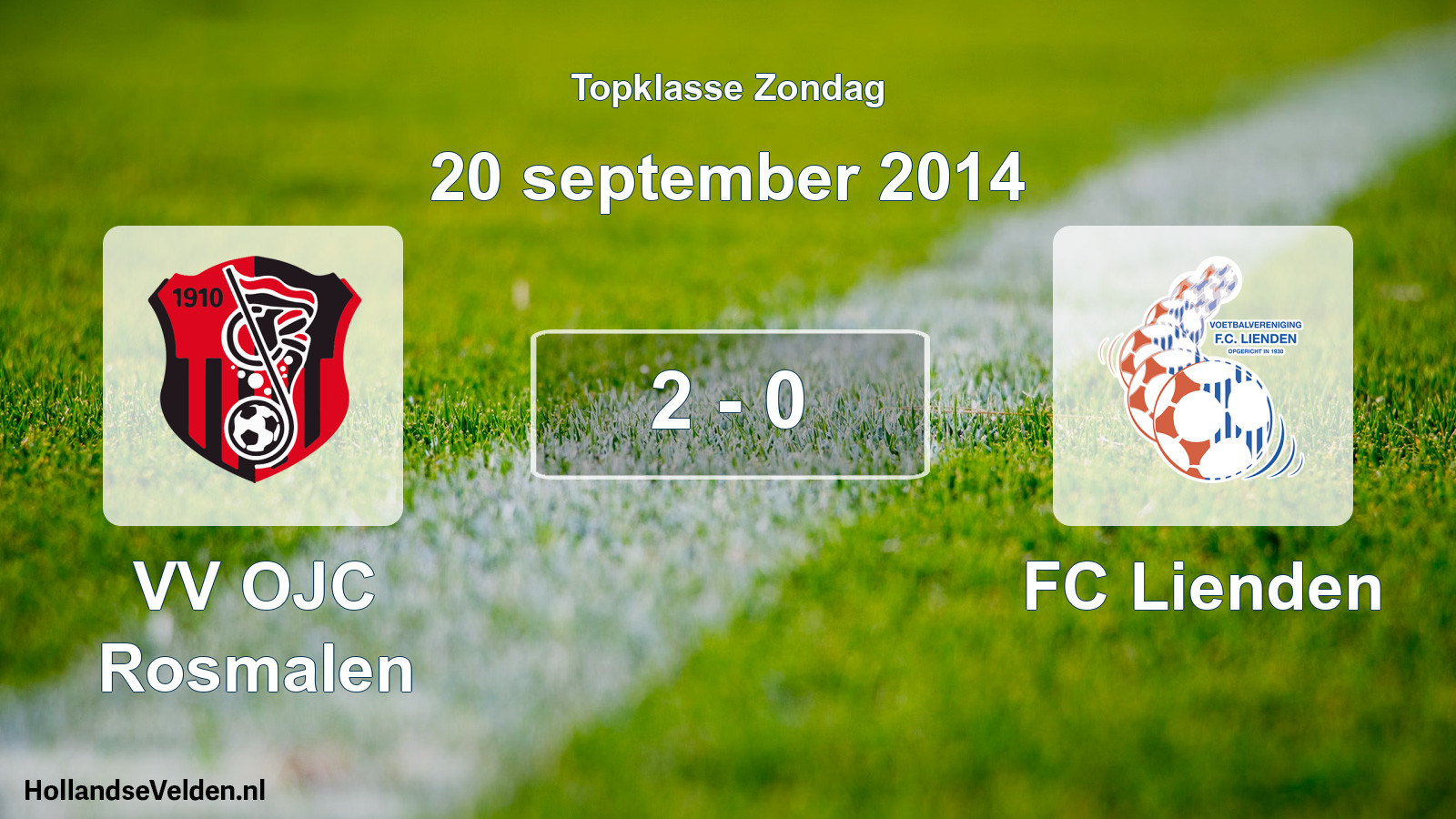 Total number of matches played: VV OJC Rosmalen - FC Lienden 2 - 0 (20 September 2014)