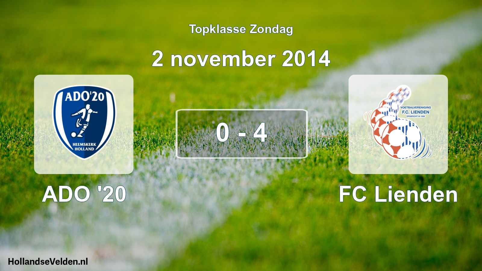 Total number of matches played: ADO '20 - FC Lienden 0 - 4 (2 November 2014)