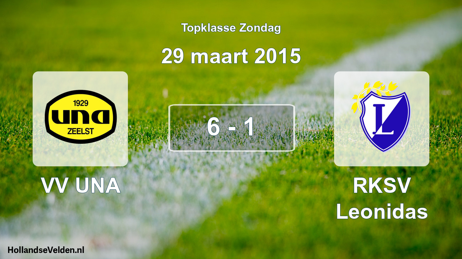 Total number of matches played: VV UNA - RKSV Leonidas 6 - 1 (29 March 2015)