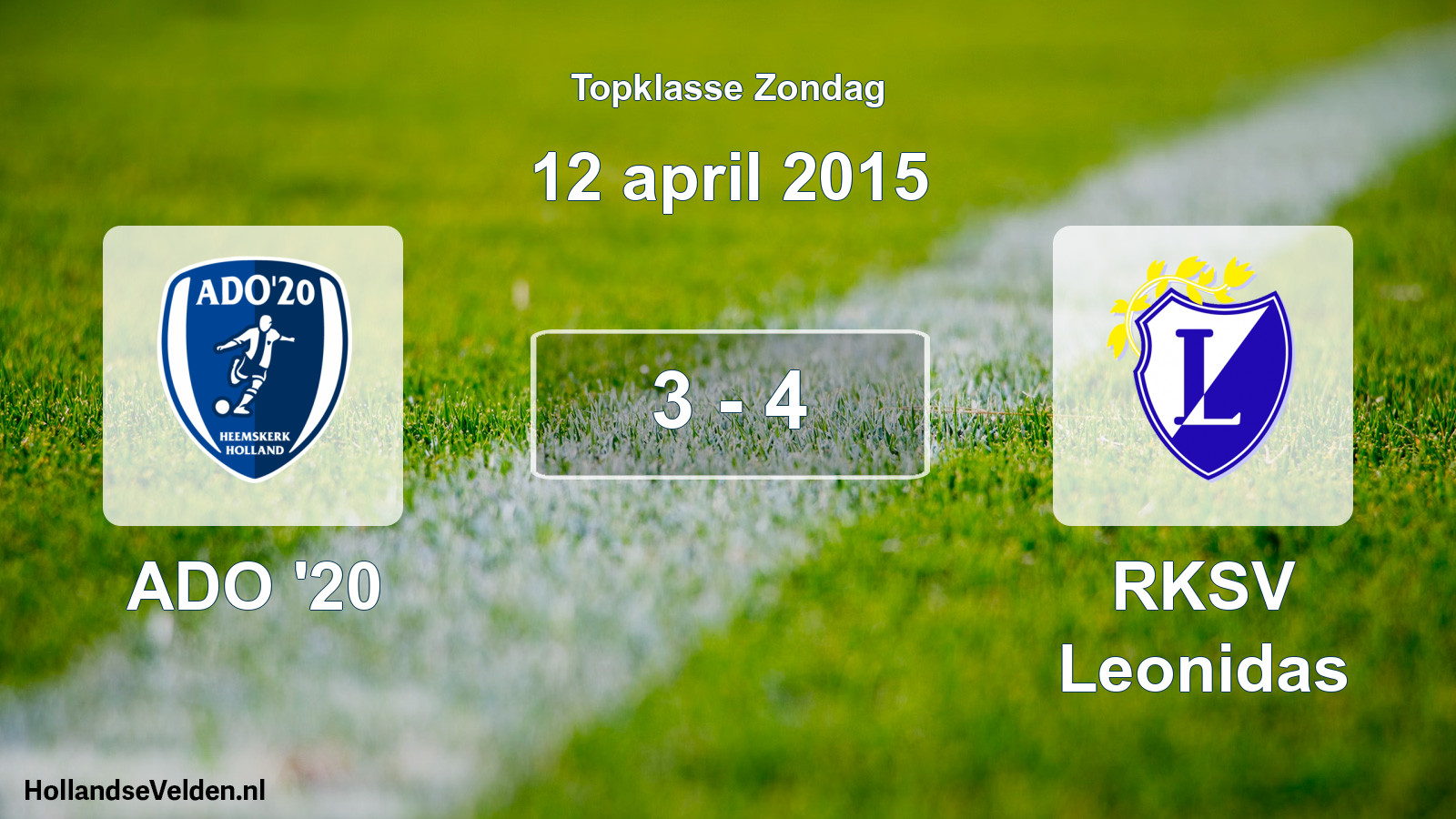 Total number of matches played: ADO '20 - RKSV Leonidas 3 - 4 (12 April 2015)