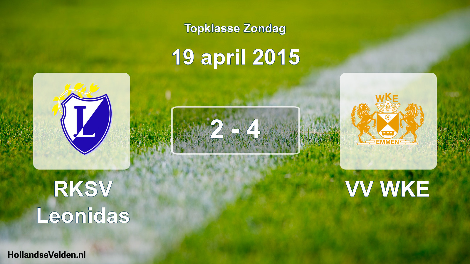 Total number of matches played: RKSV Leonidas - VV WKE 2 - 4 (19 April 2015)