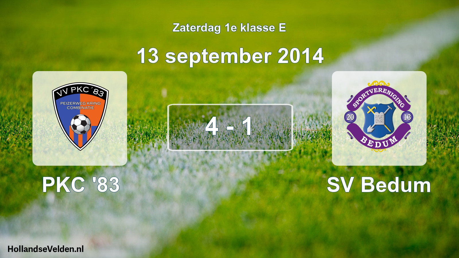 Total number of matches played: PKC '83 - SV Bedum 4 - 1 (13 September 2014)