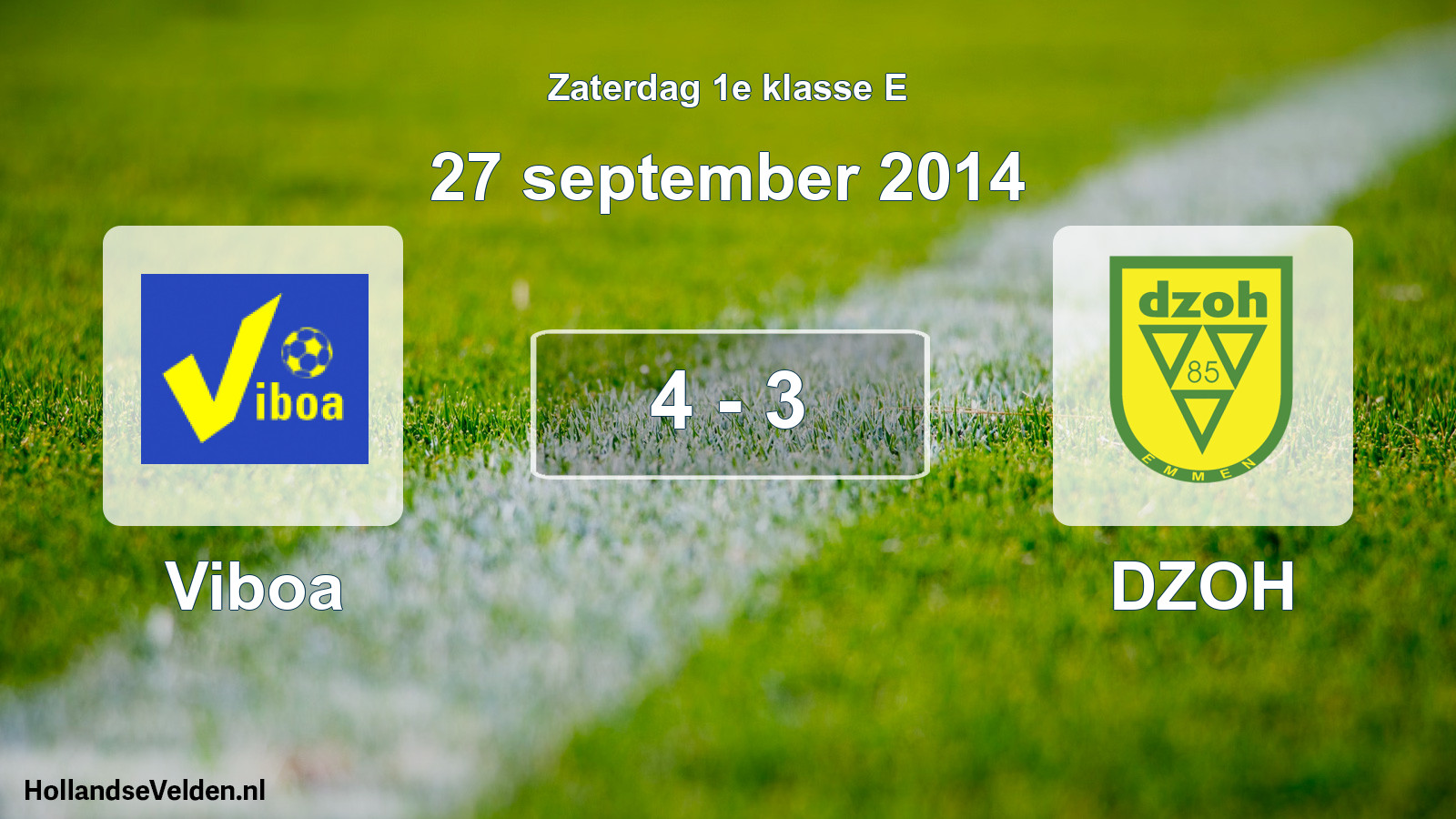 Total number of matches played: Viboa - DZOH 4 - 3 (27 September 2014)