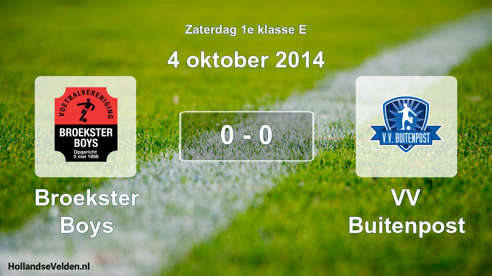 Total number of matches played: Broekster Boys - VV Buitenpost 0 - 0 (4 October 2014)