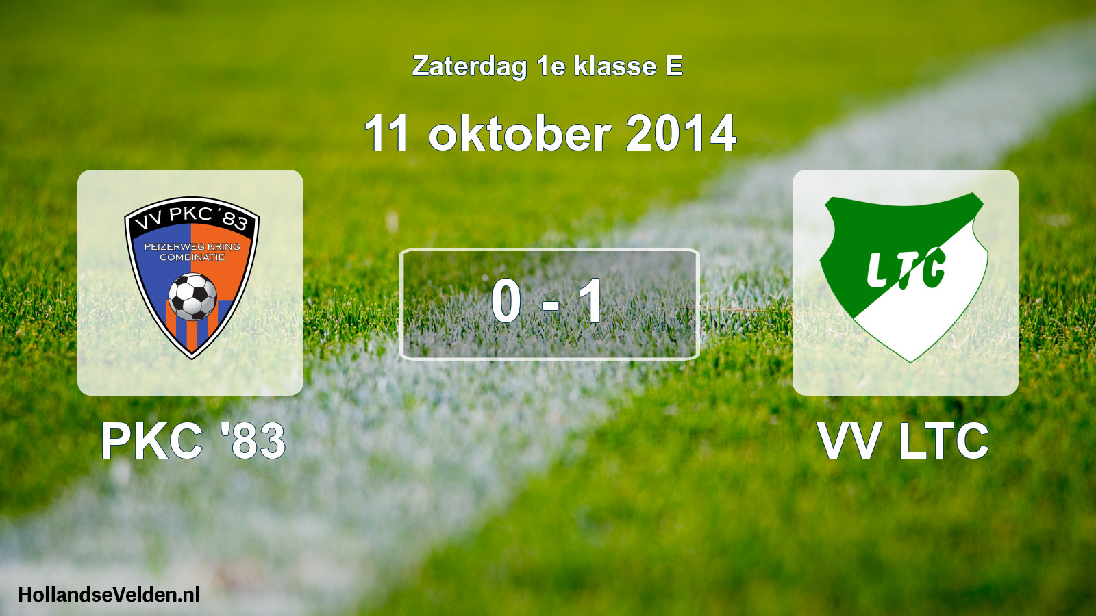 Total number of matches played: PKC '83 - VV LTC 0 - 1 (11 October 2014)