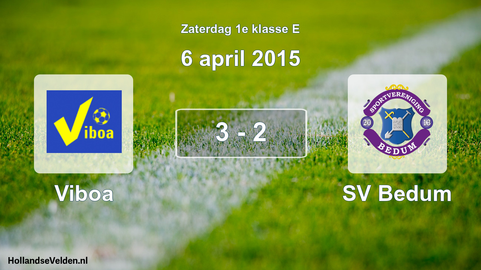 Total number of matches played: Viboa - SV Bedum 3 - 2 (6 April 2015)