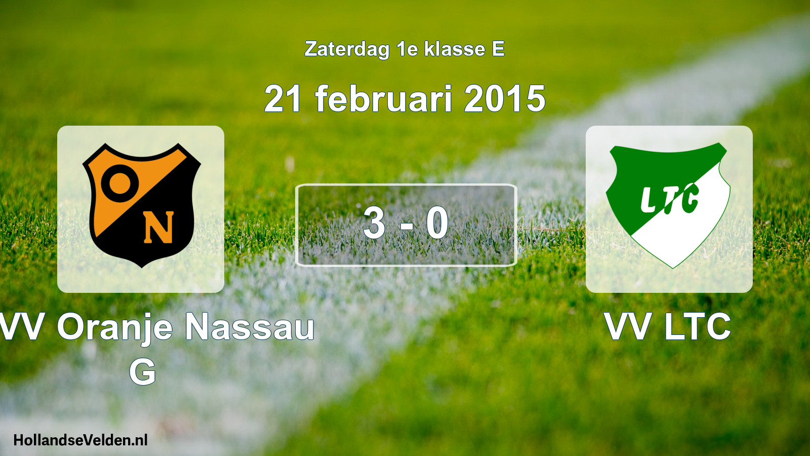 Total number of matches played: CVV Oranje Nassau G - VV LTC 3 - 0 (21 February 2015)