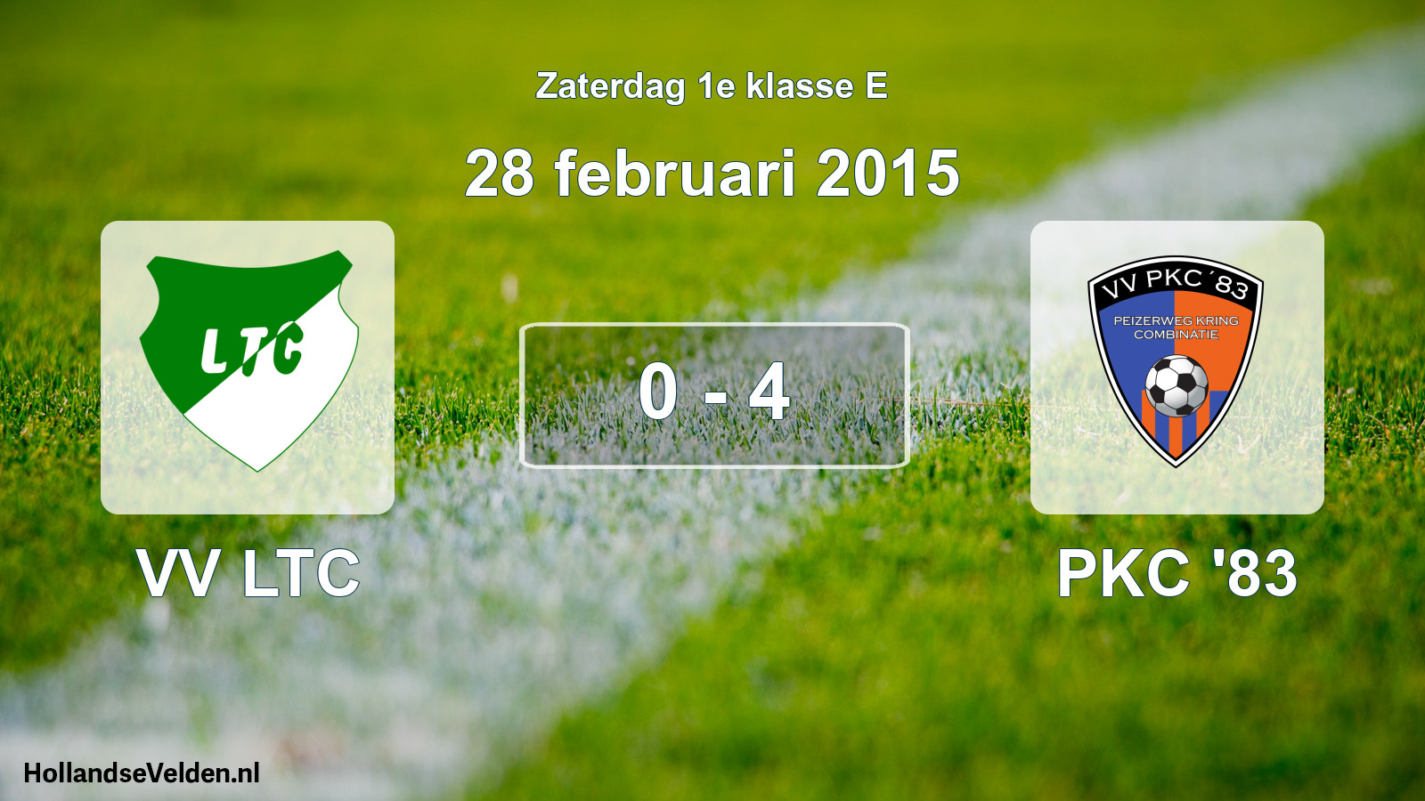 Total number of matches played: VV LTC - PKC '83 0 - 4 (28 February 2015)