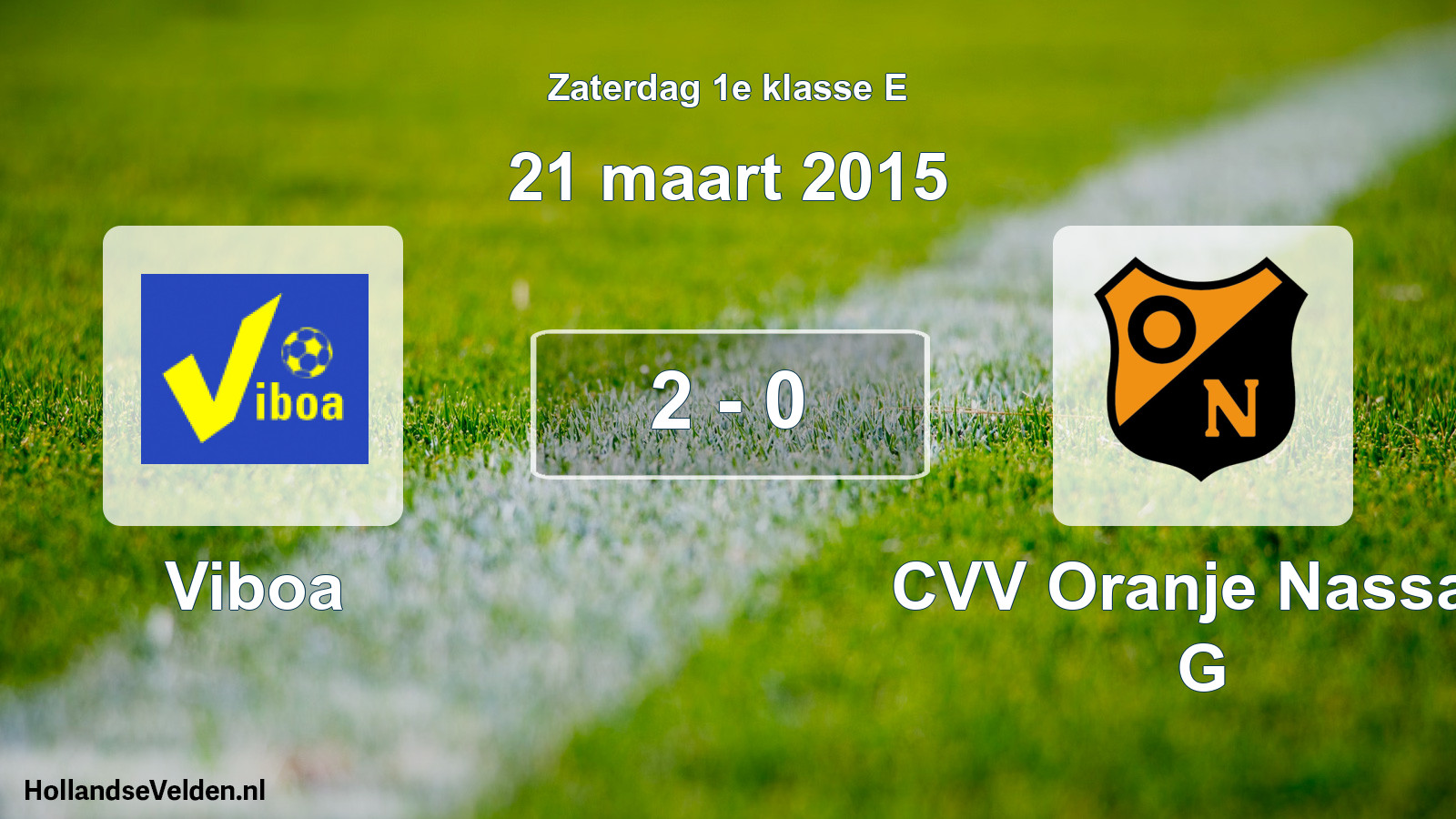 Total number of matches played: Viboa - CVV Oranje Nassau G 2 - 0 (21 March 2015)