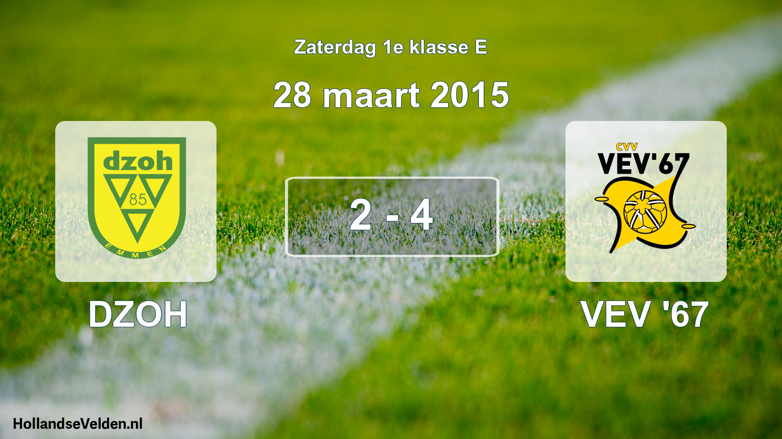 Total number of matches played: DZOH - VEV '67 2 - 4 (28 March 2015)