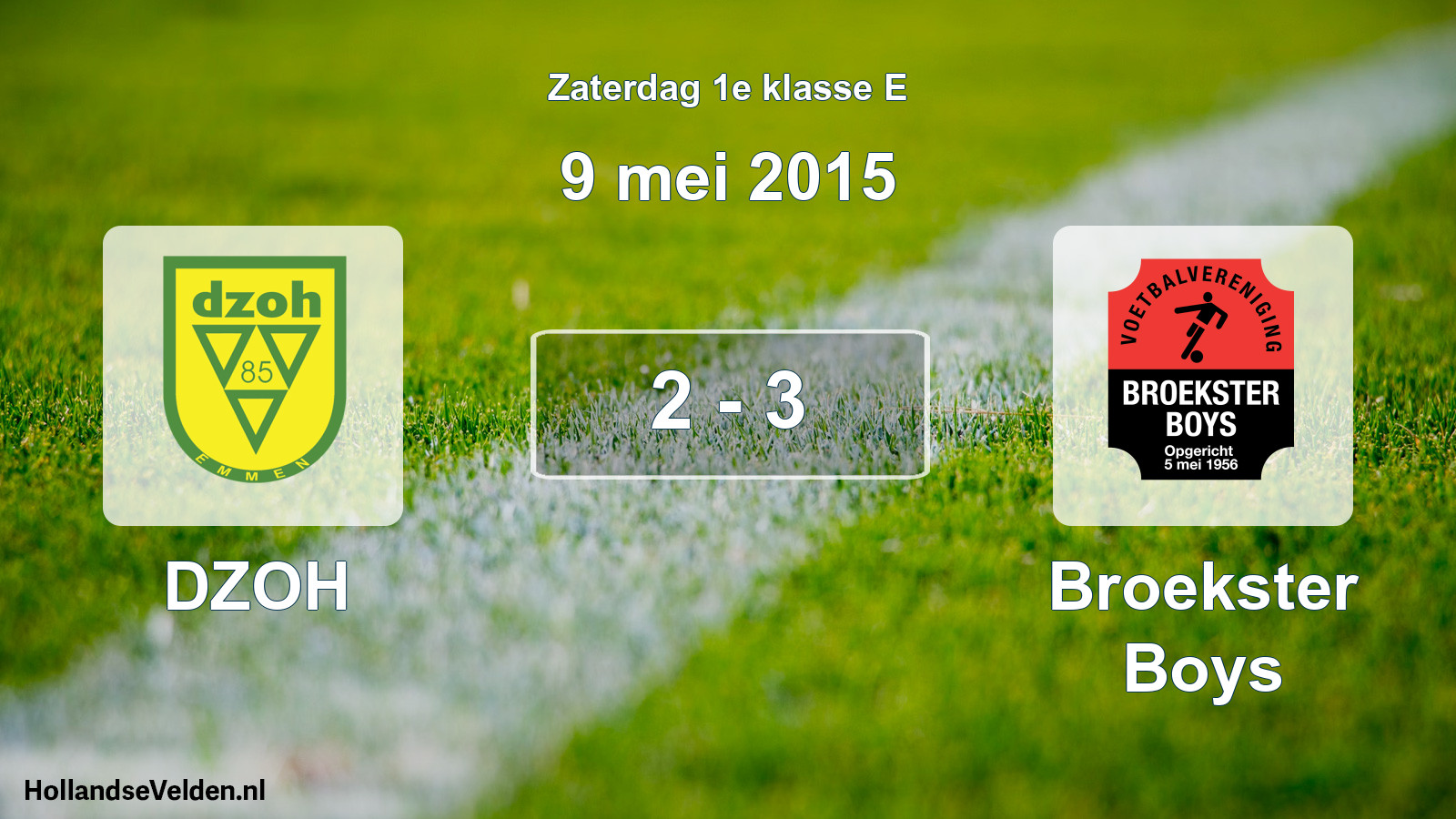 Total number of matches played: DZOH - Broekster Boys 2 - 3 (9 May 2015)