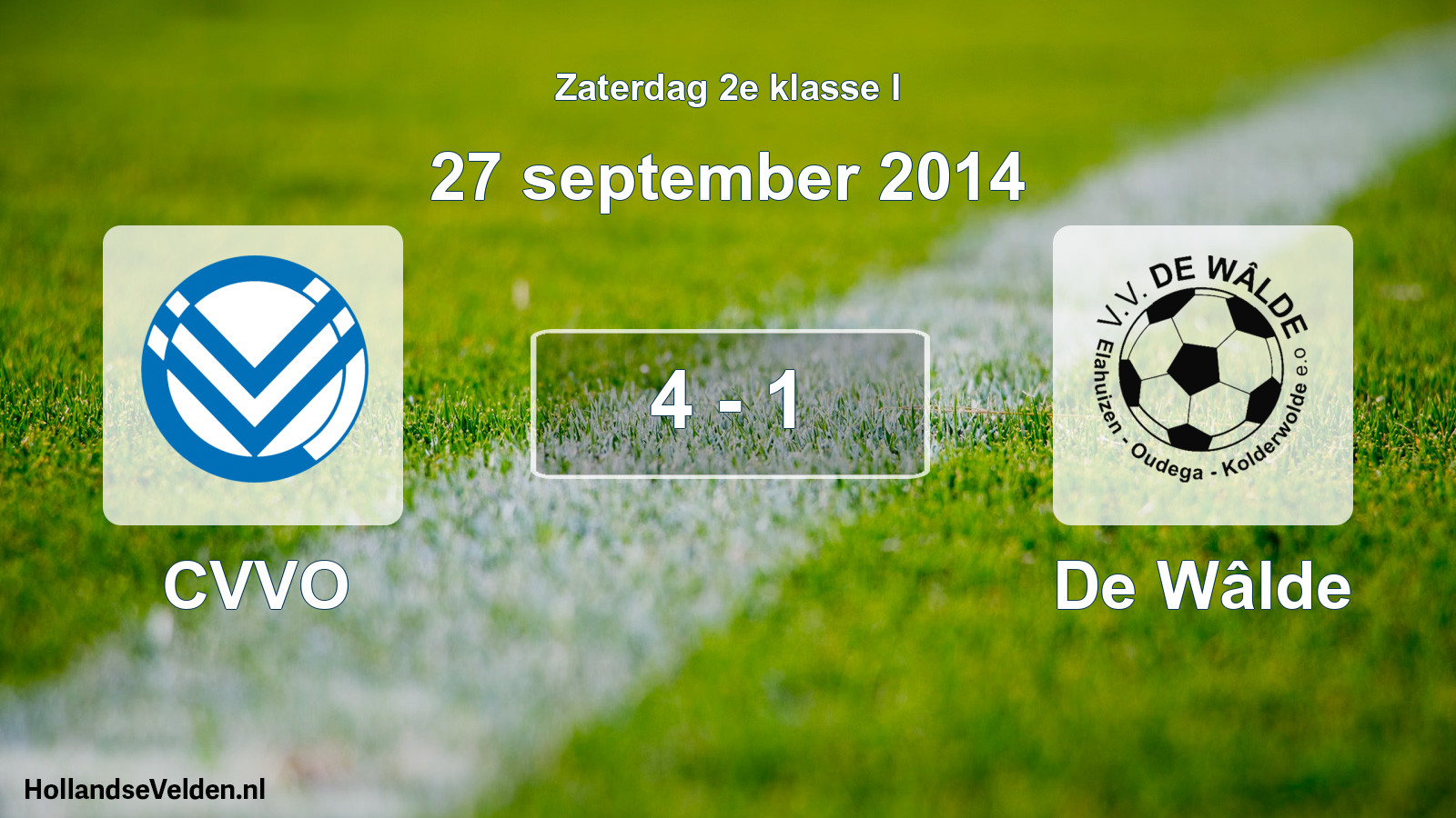 Total number of matches played: CVVO - De Wâlde 4 - 1 (27 September 2014)