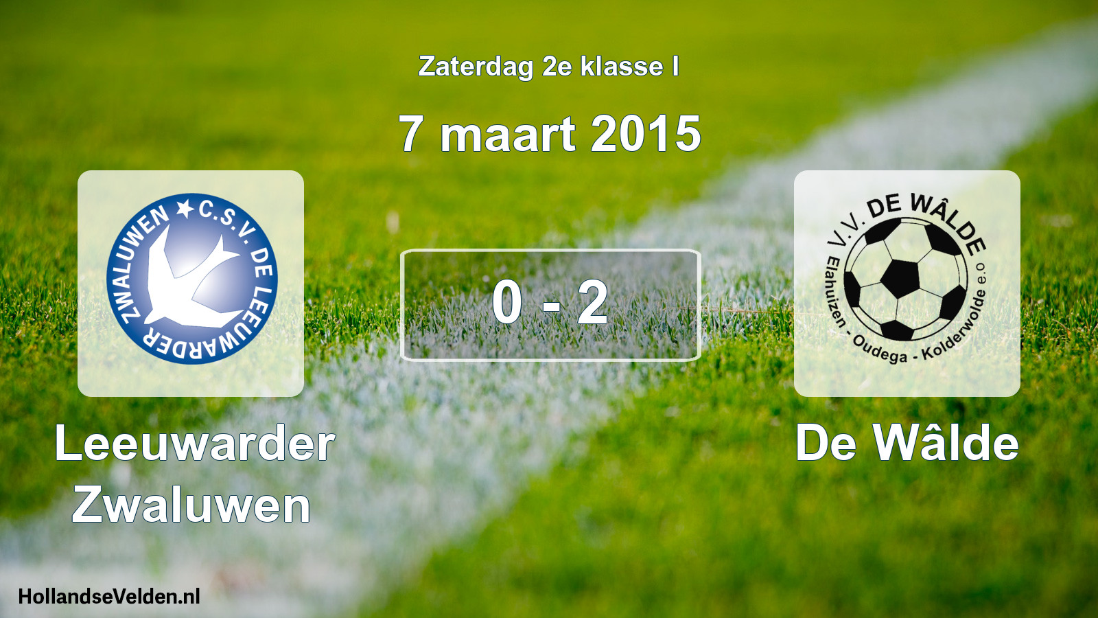 Total number of matches played: Leeuwarder Zwaluwen - De Wâlde 0 - 2 (7 March 2015)