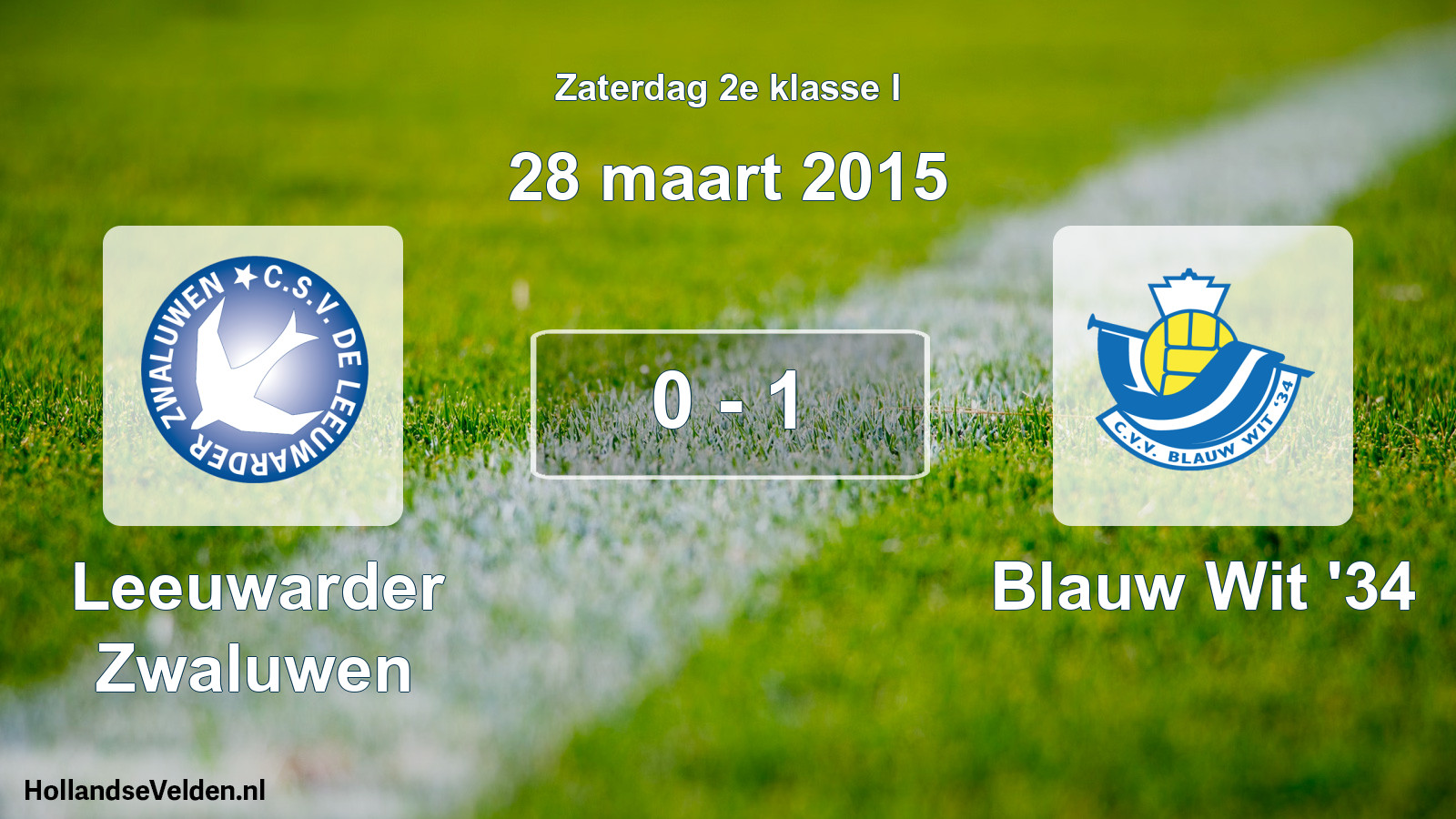 Total number of matches played: Leeuwarder Zwaluwen - Blauw Wit '34 0 - 1 (28 March 2015)