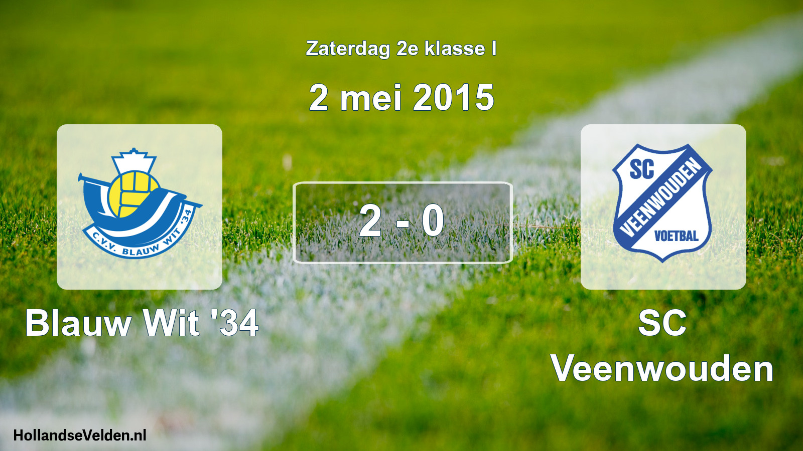 Total number of matches played: Blauw Wit '34 - SC Veenwouden 2 - 0 (2 May 2015)