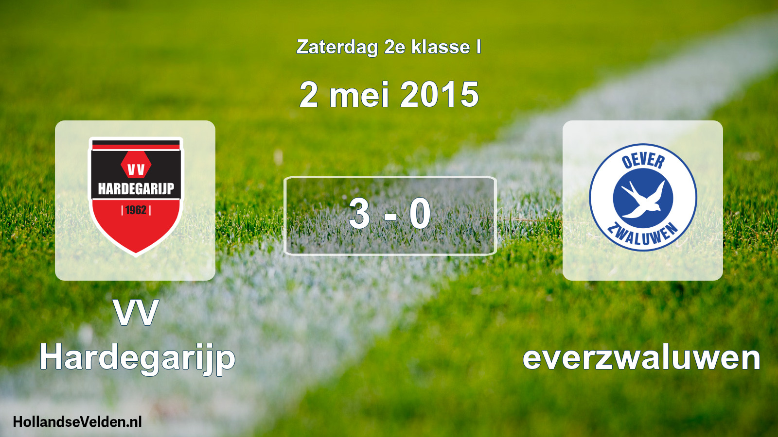 Total number of matches played: VV Hardegarijp - Oeverzwaluwen 3 - 0 (2 May 2015)