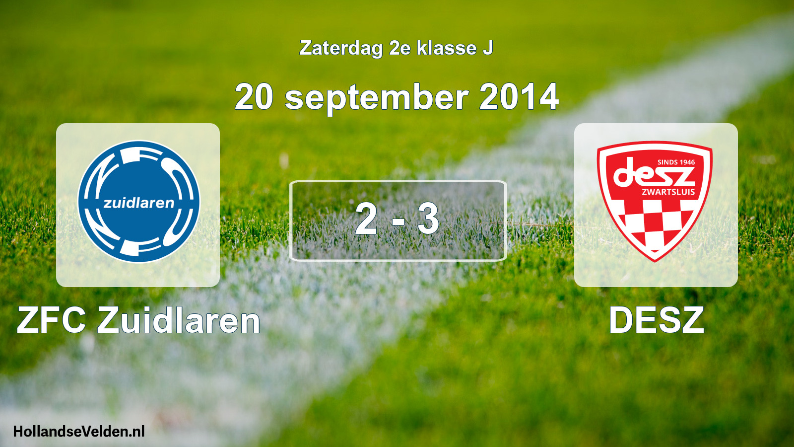 Total number of matches played: ZFC Zuidlaren - DESZ 2 - 3 (20 September 2014)