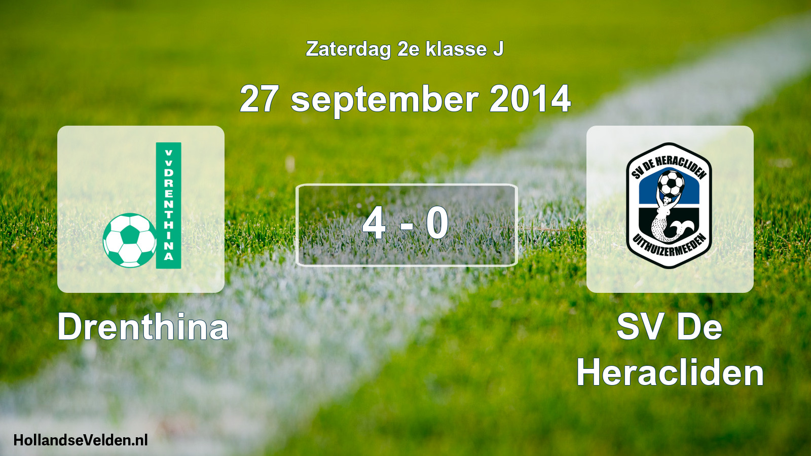 Total number of matches played: Drenthina - SV De Heracliden 4 - 0 (27 September 2014)