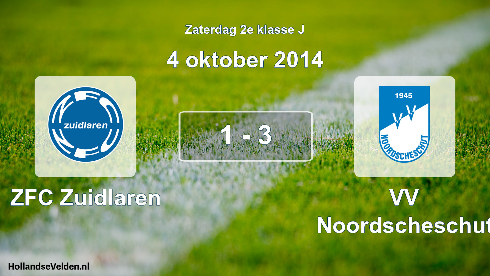 Total number of matches played: ZFC Zuidlaren - VV Noordscheschut 1 - 3 (4 October 2014)