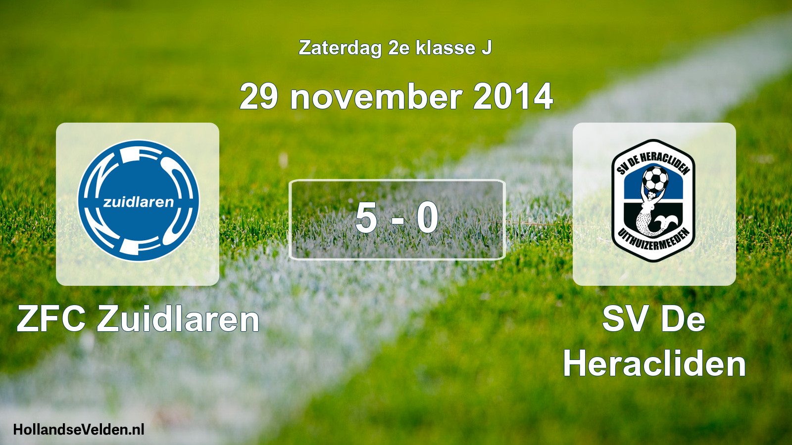 Total number of matches played: ZFC Zuidlaren - SV De Heracliden 5 - 0 (29 November 2014)