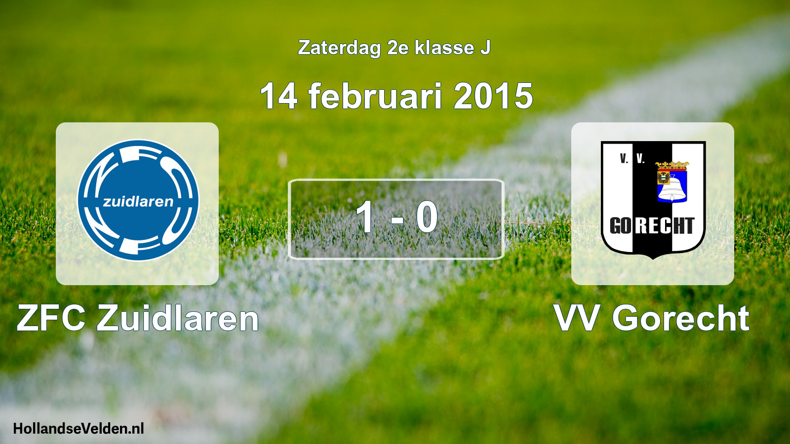 Total number of matches played: ZFC Zuidlaren - VV Gorecht 1 - 0 (14 February 2015)