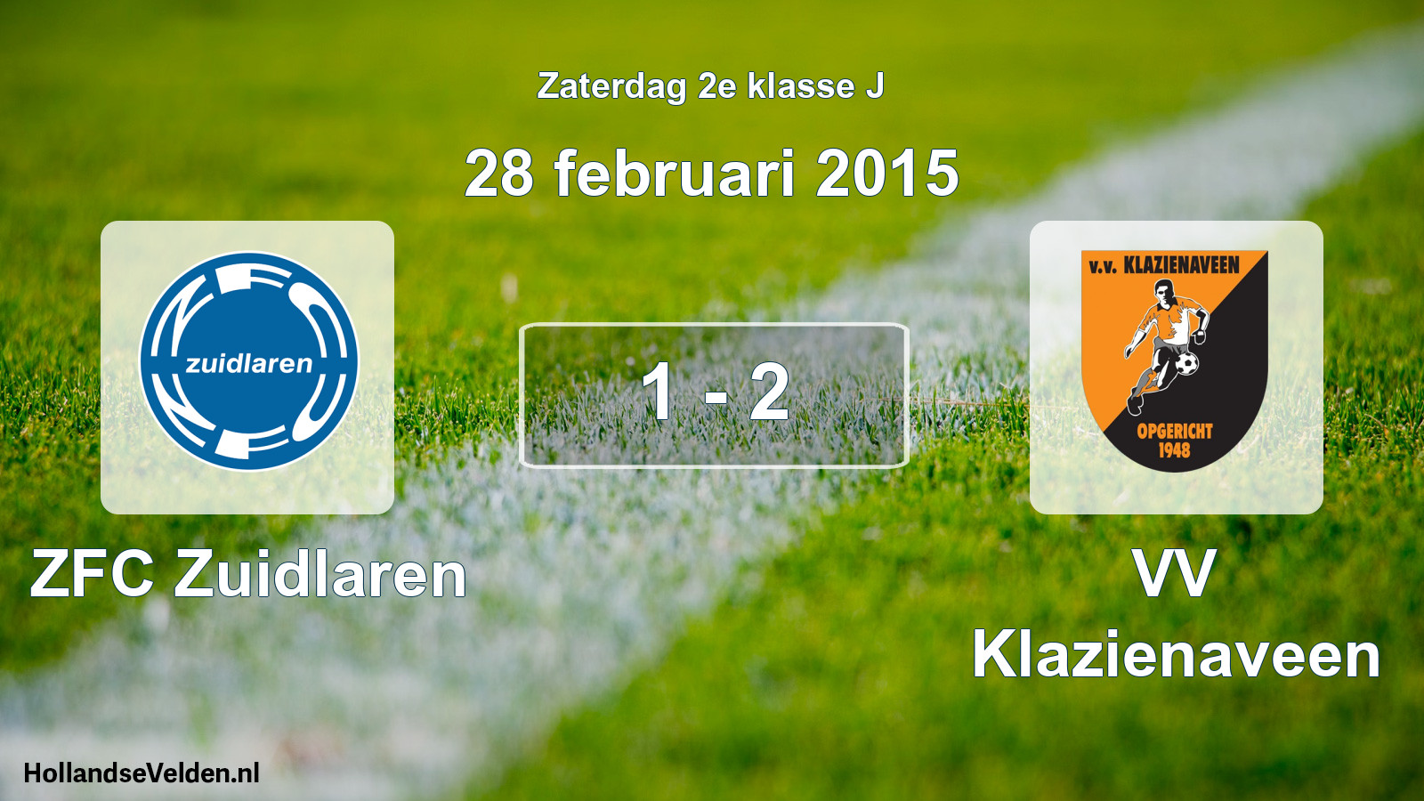 Total number of matches played: ZFC Zuidlaren - VV Klazienaveen 1 - 2 (28 February 2015)