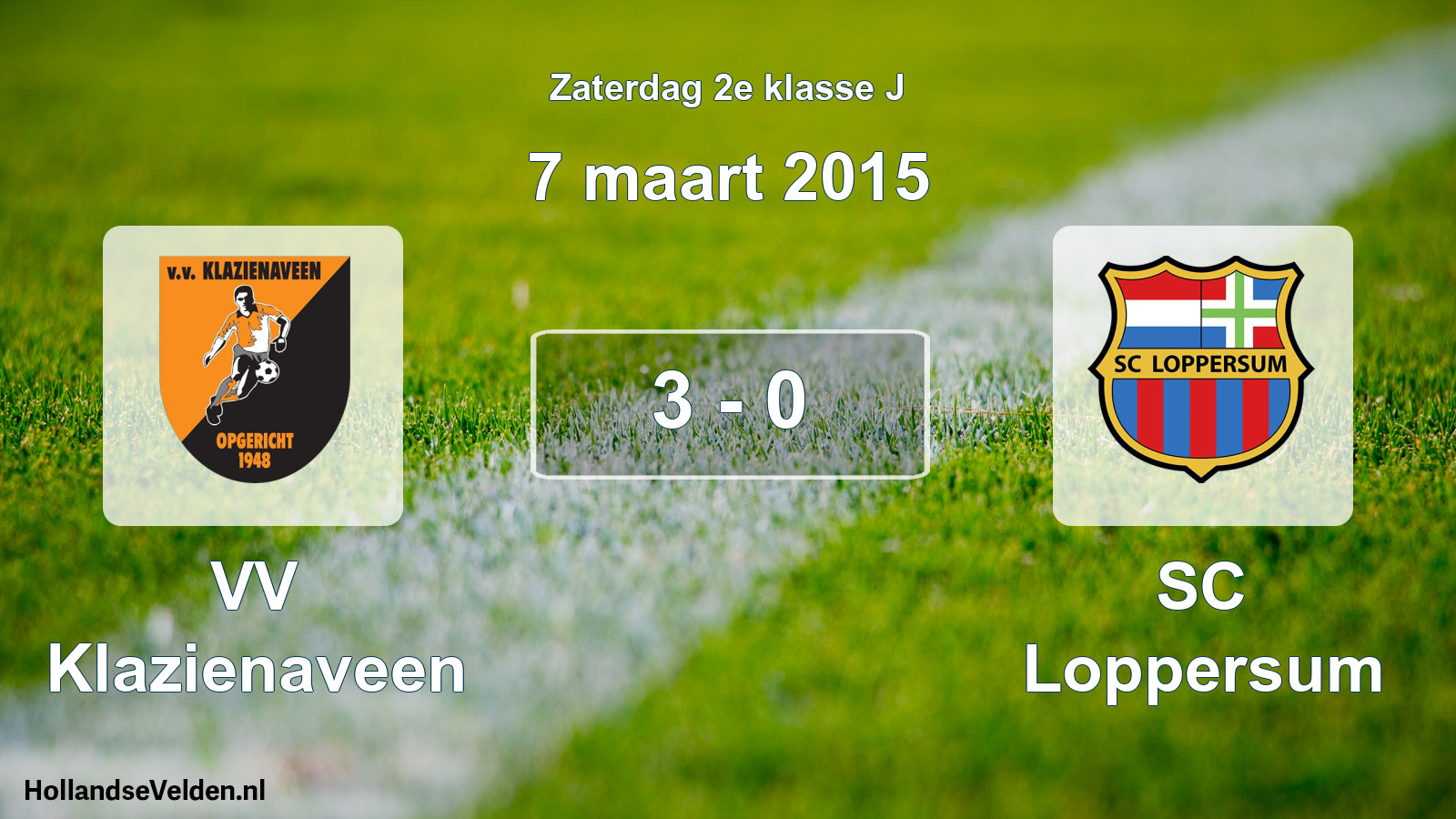 Total number of matches played: VV Klazienaveen - SC Loppersum 3 - 0 (7 March 2015)