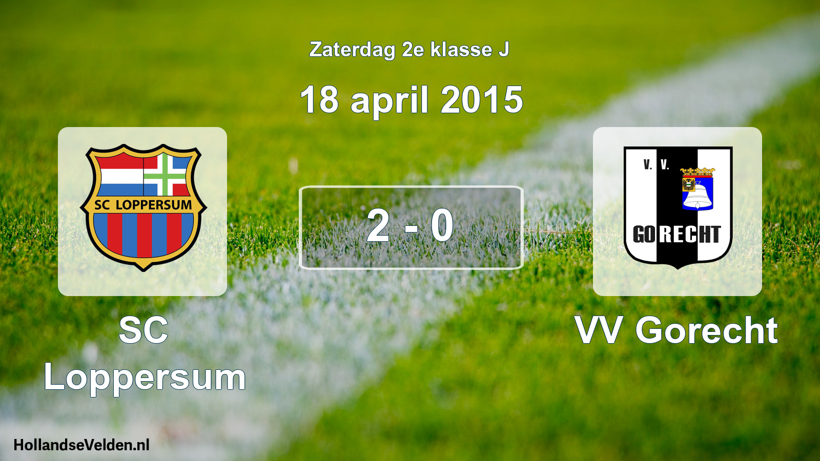 Total number of matches played: SC Loppersum - VV Gorecht 2 - 0 (18 April 2015)
