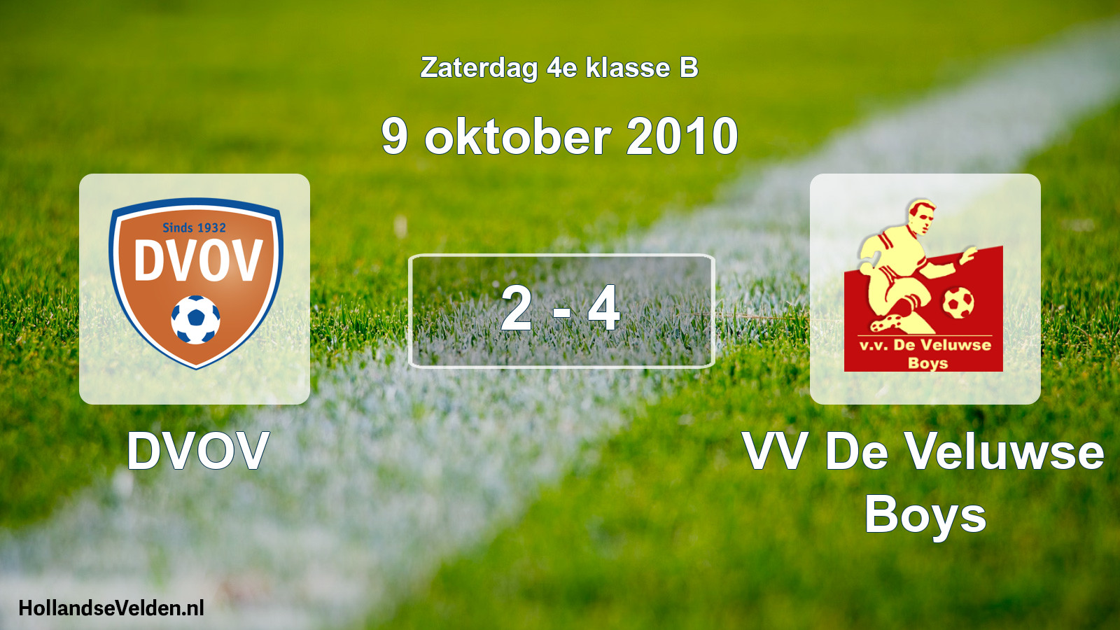 Total number of matches played: DVOV - VV De Veluwse Boys 2 - 4 (9 October 2010)