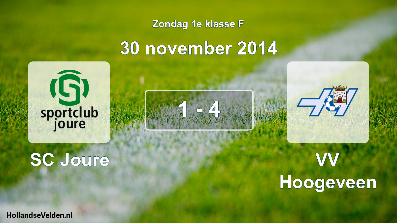 Total number of matches played: SC Joure - VV Hoogeveen 1 - 4 (30 November 2014)