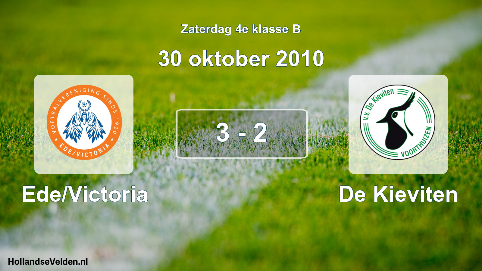 Total number of matches played: Ede/Victoria - De Kieviten 3 - 2 (30 October 2010)