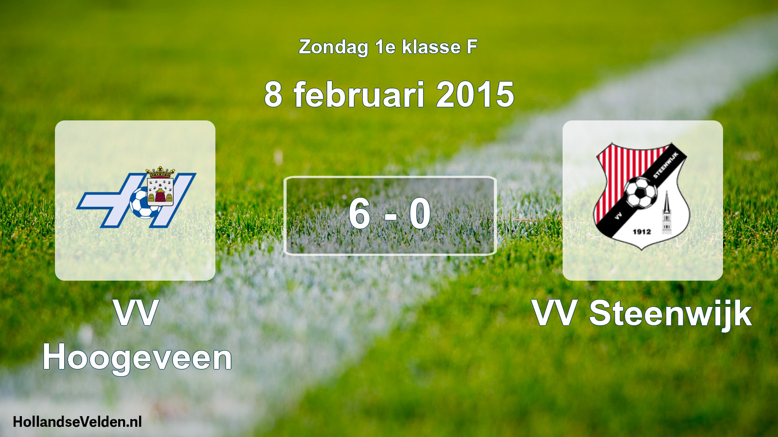 Total number of matches played: VV Hoogeveen - VV Steenwijk 6 - 0 (8 February 2015)
