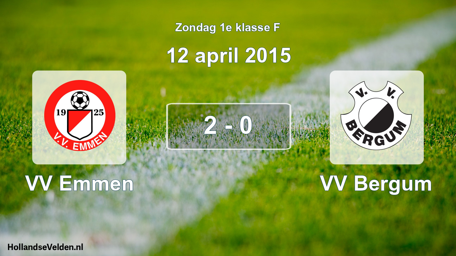 Total number of matches played: VV Emmen - VV Bergum 2 - 0 (12 April 2015)