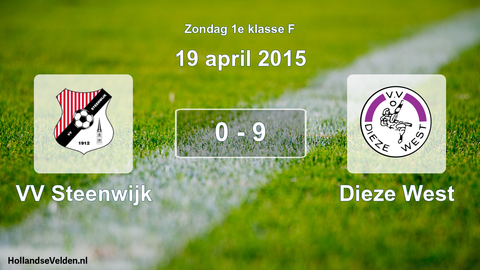 Total number of matches played: VV Steenwijk - Dieze West 0 - 9 (19 April 2015)