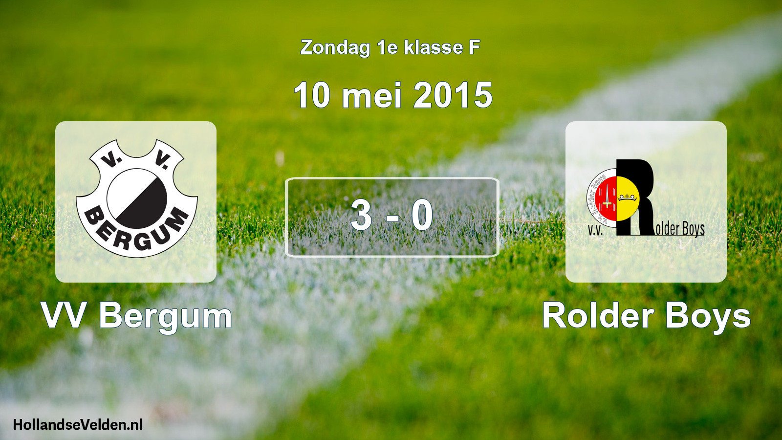 Total number of matches played: VV Bergum - Rolder Boys 3 - 0 (10 May 2015)