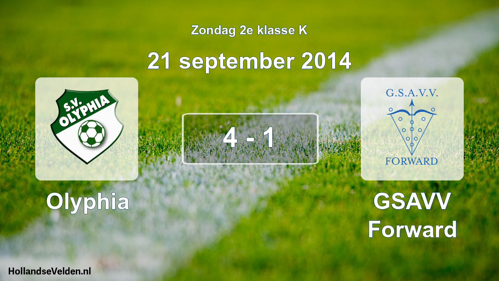 Total number of matches played: Olyphia - GSAVV Forward 4 - 1 (21 September 2014)