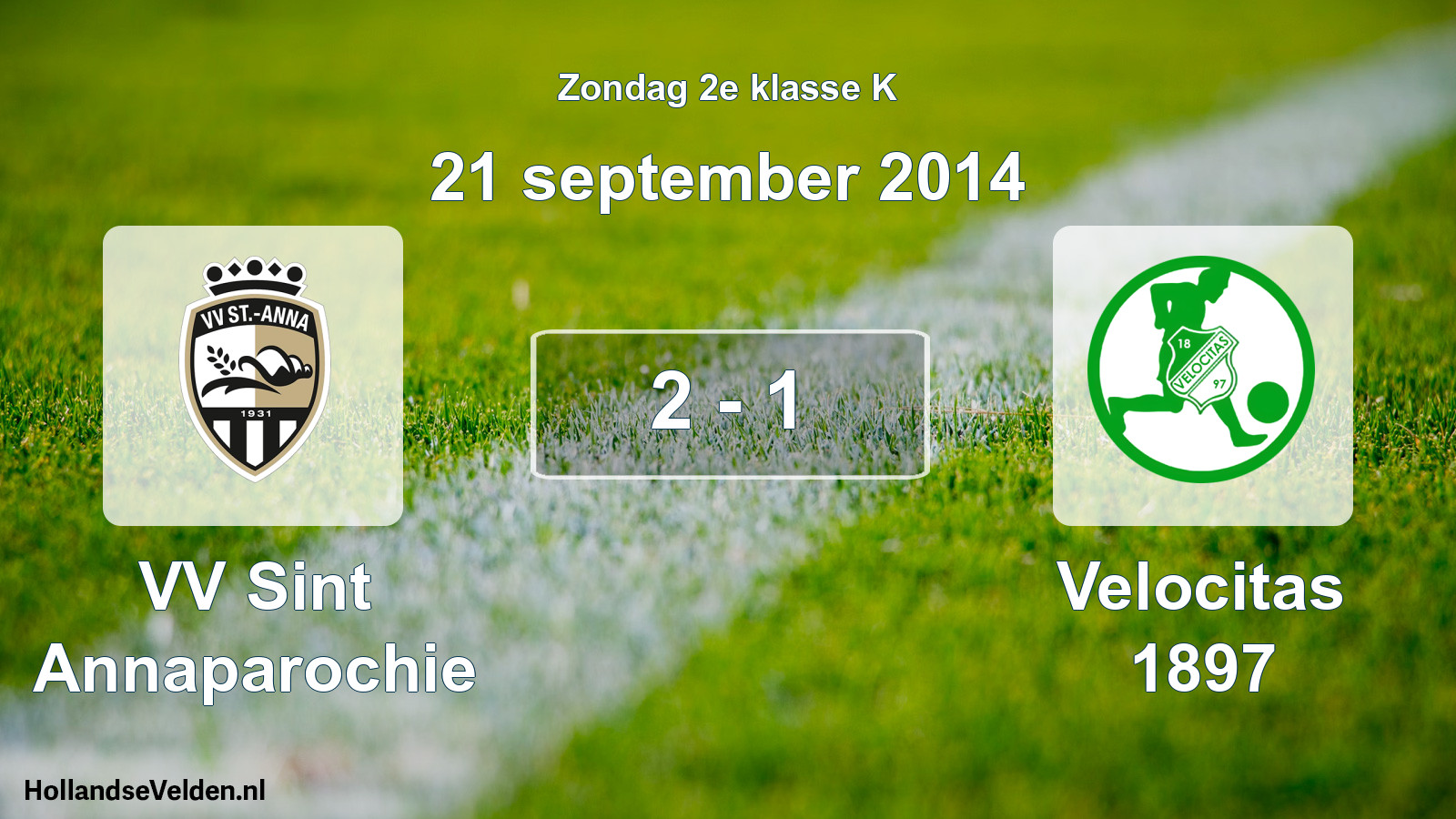 Total number of matches played: VV Sint Annaparochie - Velocitas 1897 2 - 1 (21 September 2014)
