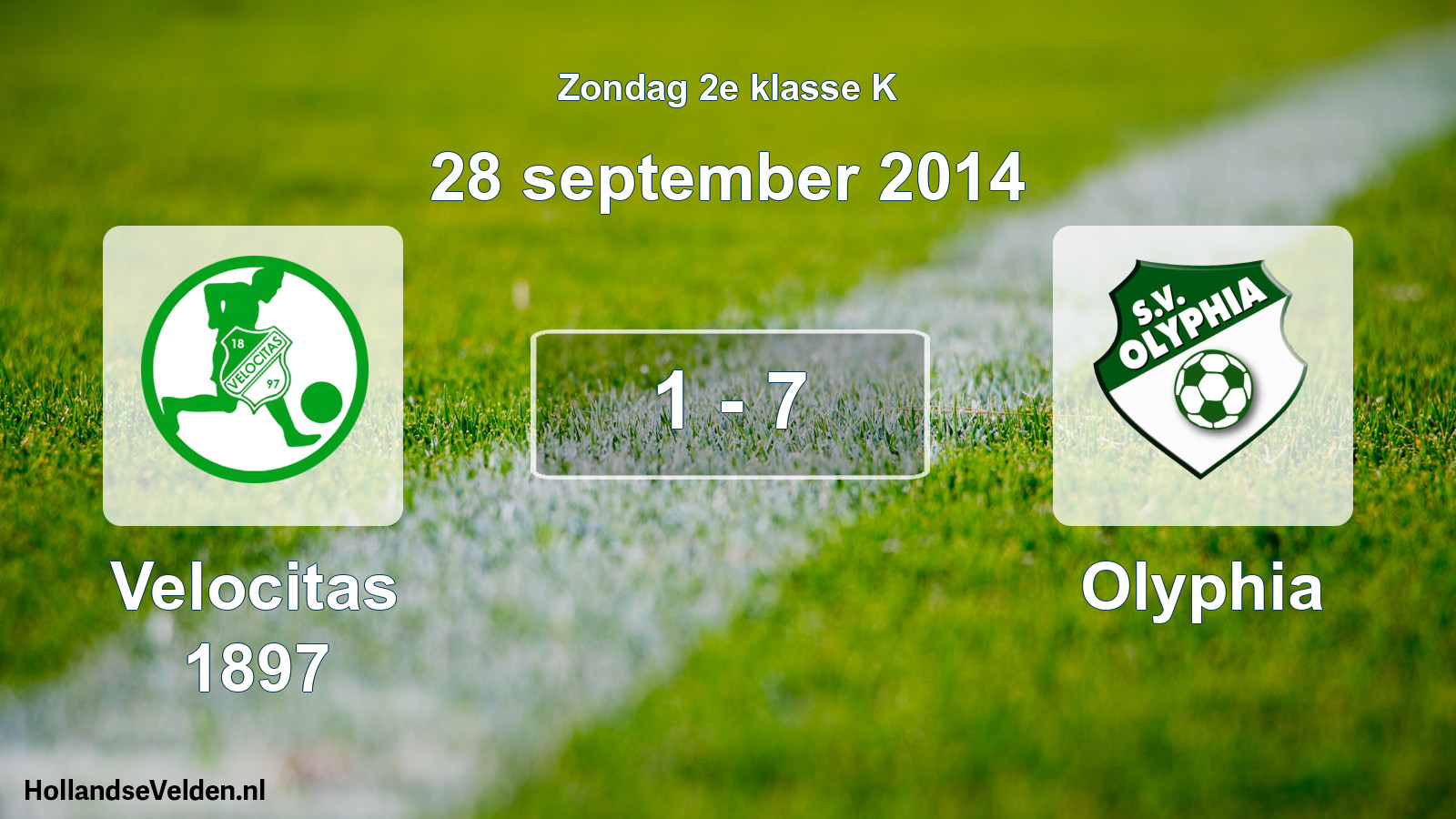 Total number of matches played: Velocitas 1897 - Olyphia 1 - 7 (28 September 2014)