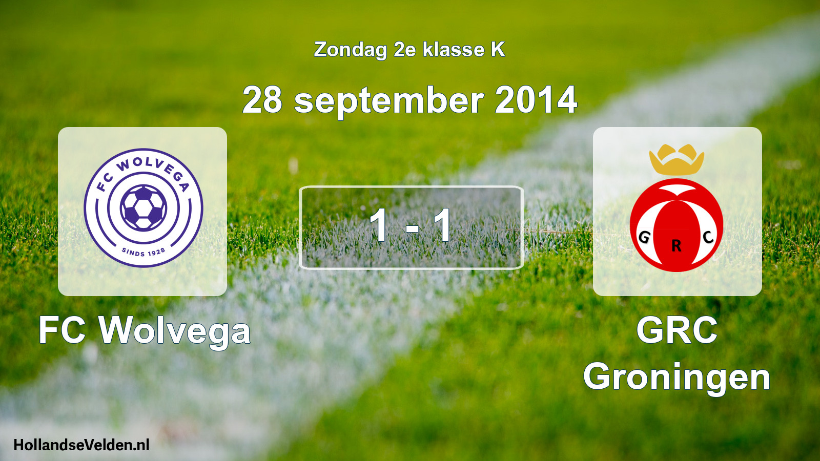 Total number of matches played: FC Wolvega - GRC Groningen 1 - 1 (28 September 2014)