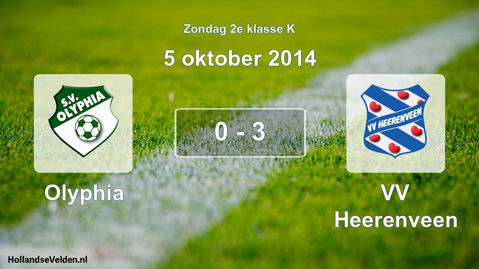 Total number of matches played: Olyphia - VV Heerenveen 0 - 3 (5 October 2014)
