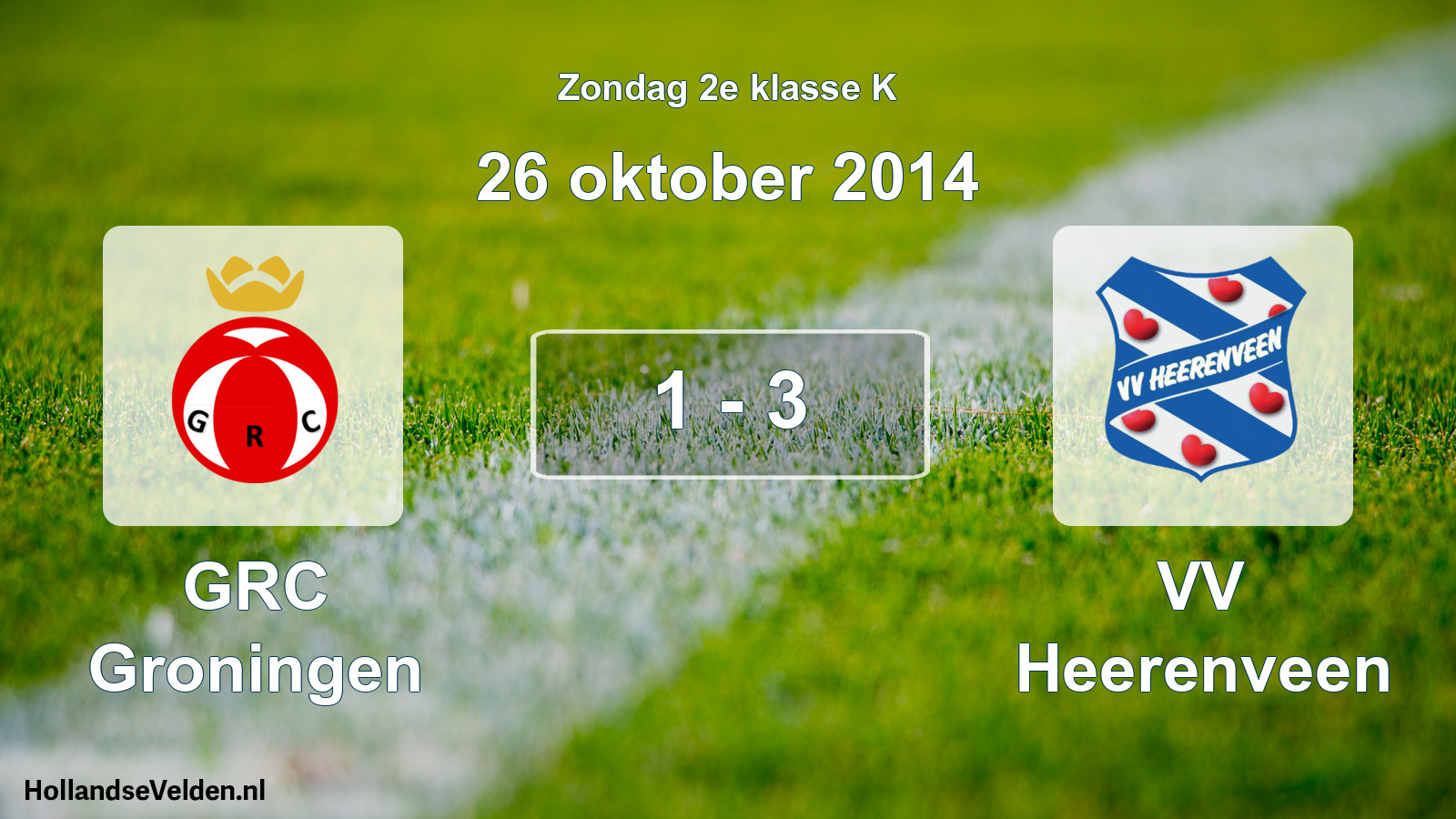 Total number of matches played: GRC Groningen - VV Heerenveen 1 - 3 (26 October 2014)