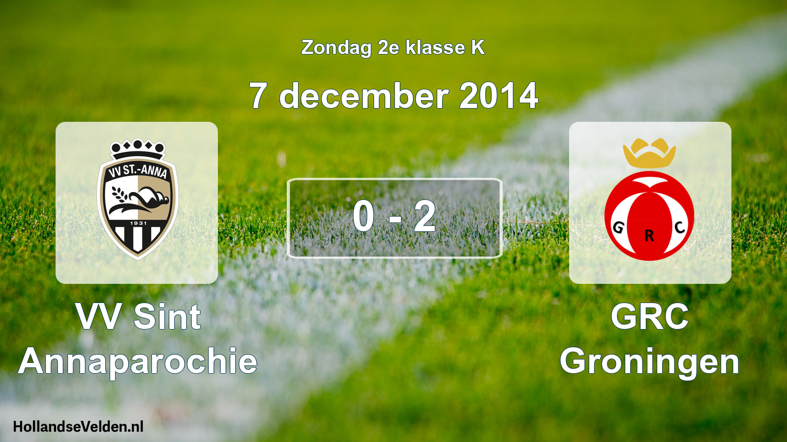 Total number of matches played: VV Sint Annaparochie - GRC Groningen 0 - 2 (7 December 2014)