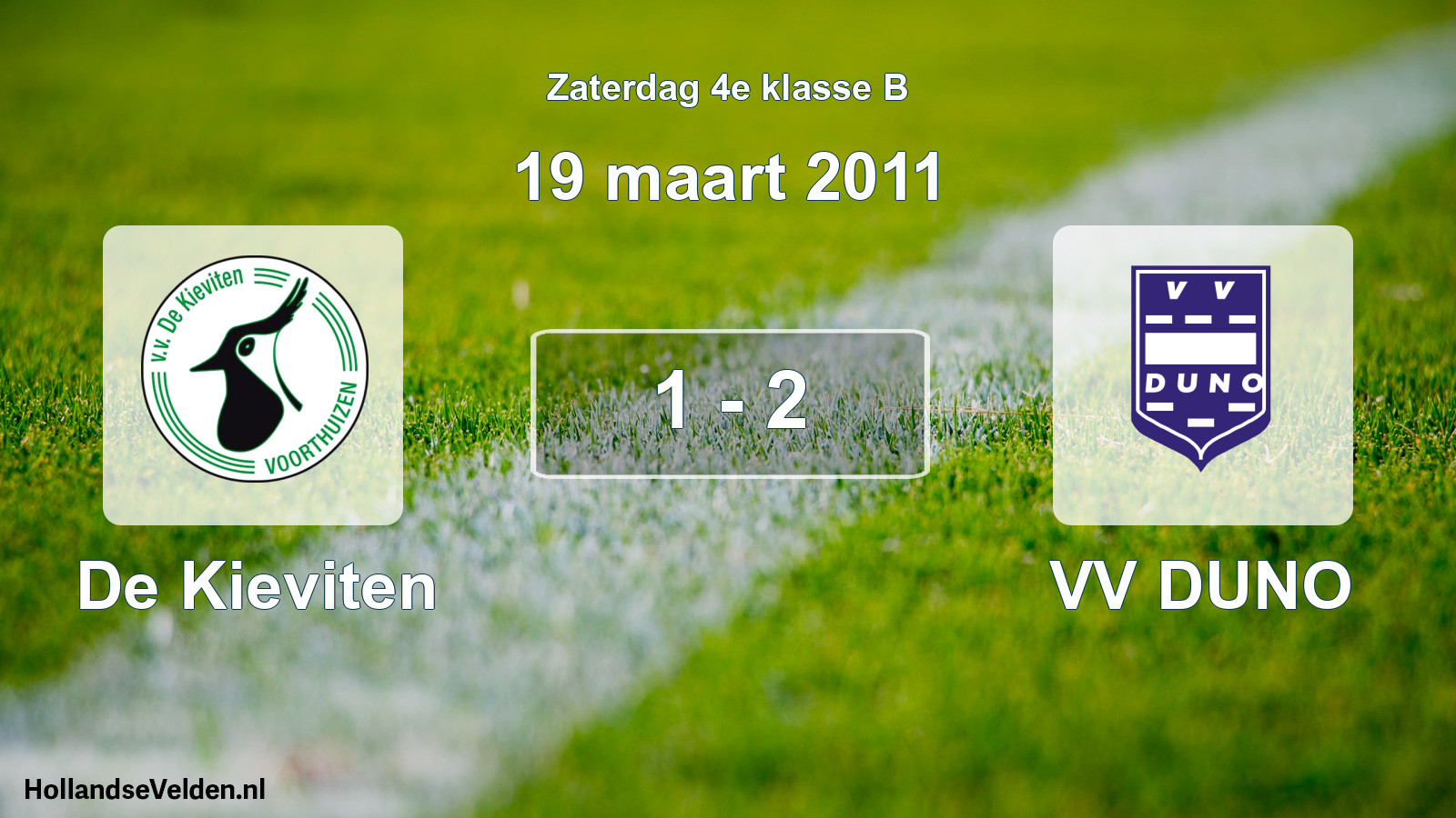 Total number of matches played: De Kieviten - VV DUNO 1 - 2 (19 March 2011)
