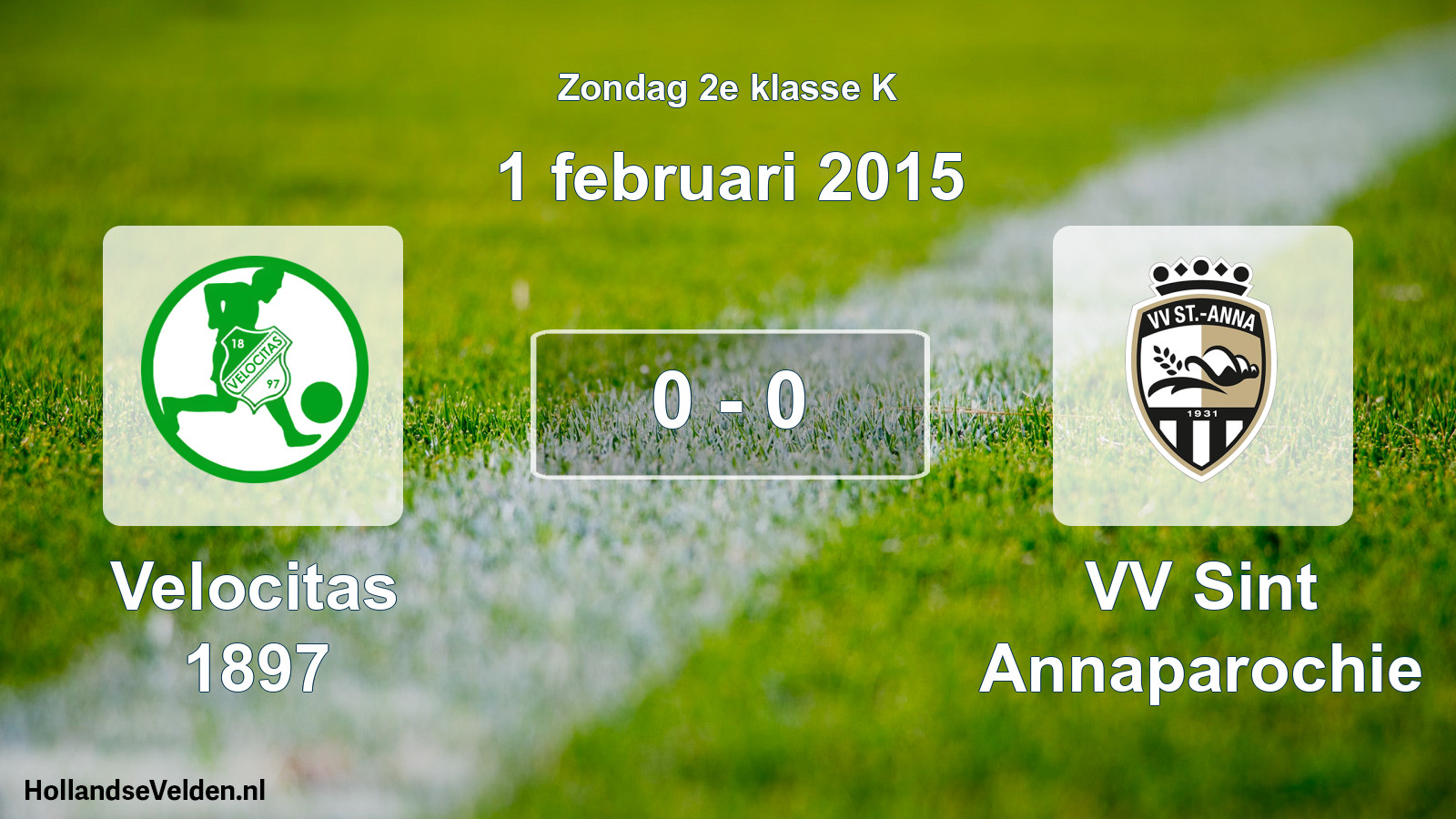 Total number of matches played: Velocitas 1897 - VV Sint Annaparochie 0 - 0 (1 February 2015)