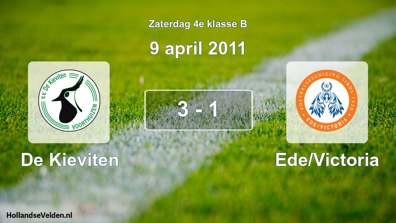 Total number of matches played: De Kieviten - Ede/Victoria 3 - 1 (9 April 2011)