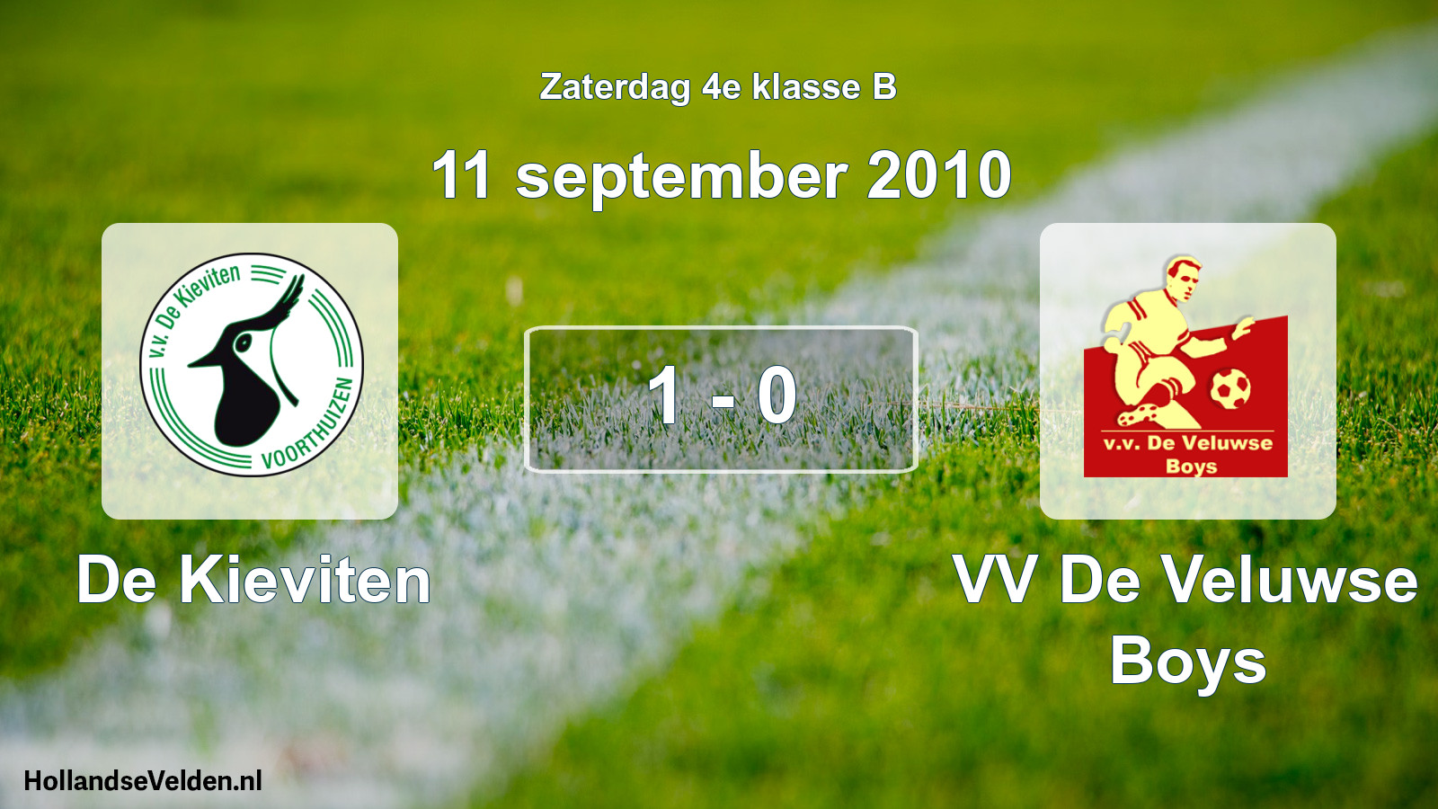 Total number of matches played: De Kieviten - VV De Veluwse Boys 1 - 0 (11 September 2010)