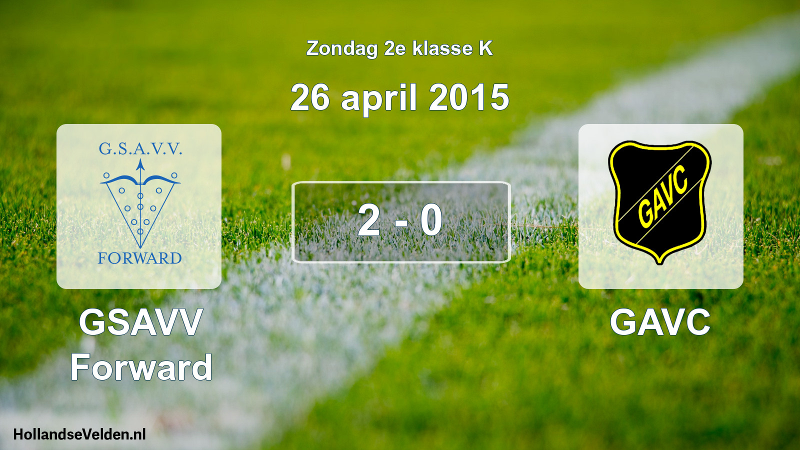 Total number of matches played: GSAVV Forward - GAVC 2 - 0 (26 April 2015)