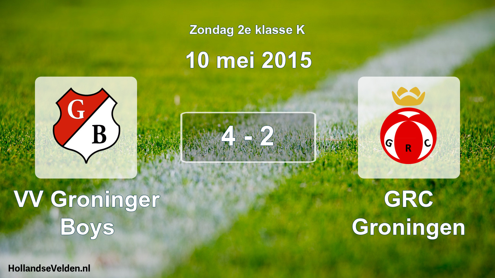 Total number of matches played: VV Groninger Boys - GRC Groningen 4 - 2 (10 May 2015)